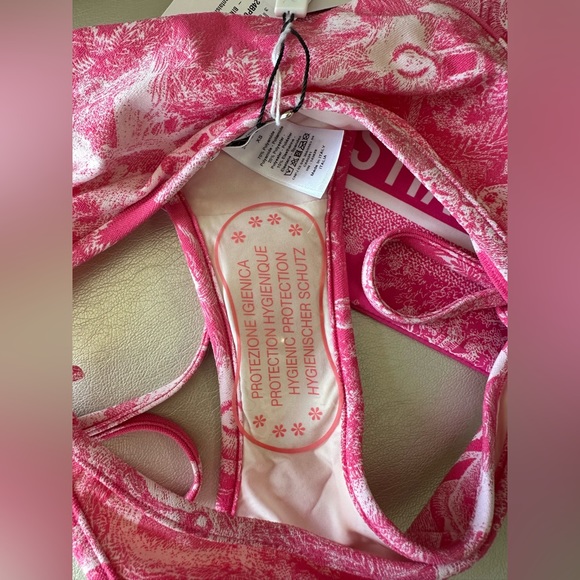 RARE DIORIVIERA BIKINI 
Bright Pink with Toile de Jouy Sauvage Motif BRAND NEW - Picture 5 of 13